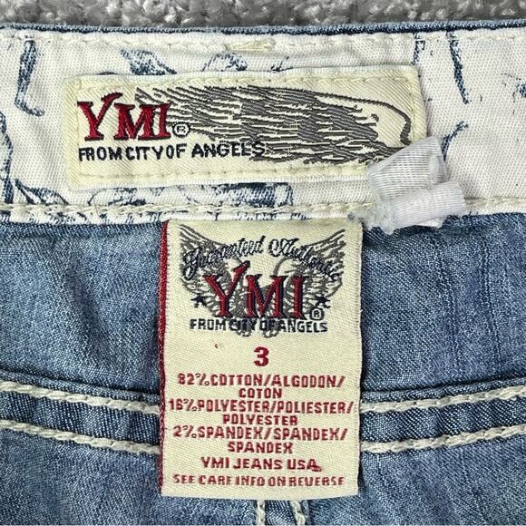 YMI Jeans Women's 3 Blue Bootcut Medium Wash Low Rise Stretch Y2K Juniors Teen - Picture 7 of 13